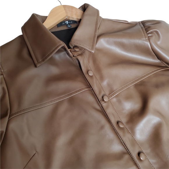 7 For All Mankind Brown Faux Dress NWT Size Large - Picture 5 of 8